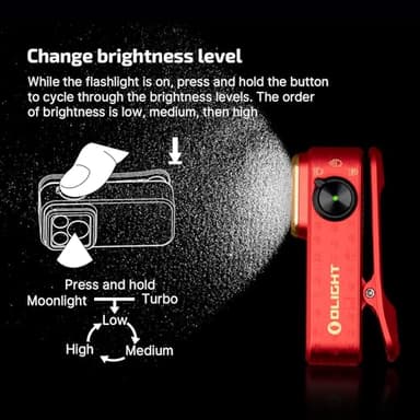 OLIGHT Oclip Pro EDC Flashlight Clip-on Light, Rechargeable 500 Lumens with Three Lighting Solutions Type-C Charging, Magnetic Flash Lights for Signaling, Cycling, Outdoor or Indoor Use(FS Red) - Image 3