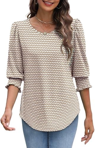 XIEERDUO Business Casual Outfits for Women Womens 3/4 Sleeve Tops and Blouses Work Blouses for Women 2025 Xl - Image 4