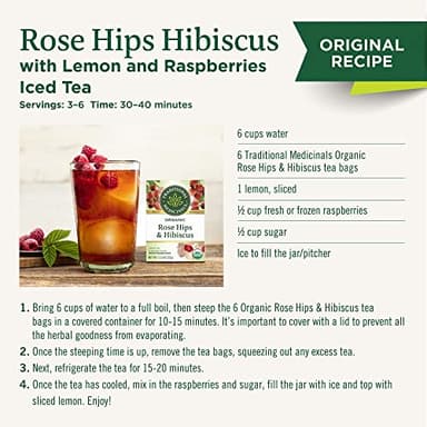 Traditional Medicinals Tea, Organic Rose Hips & Hibiscus, Supports Everyday Wellness, 96 Tea Bags (6 Pack) - Image 9