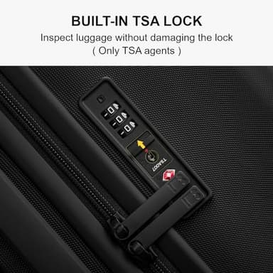 LEVEL8 Trunk Luggages, Large Suitcase 28 Inch Luggage with Spinner Wheels, Luminous Textured Checked Lightweight Hard Shell with Tsa Lock, Black - Image 8