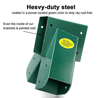 BETOOLL A-Frame 2 Brackets Swing Set Bracket with Mounting Hardware (Green) - Image 3