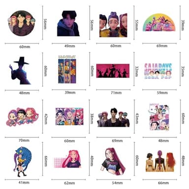 100Pcs Korean Idol Movie Stickers,Anime Style Waterproof Vinyl Stickers for Teenagers and Adults for Laptop Skateboard Phone Guitar Travel Case Bike Party Decor Colorful - Image 3