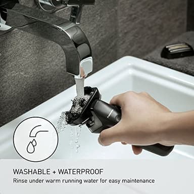 Panasonic ARC6 Electric Razor for Men Face, Wet/Dry Shavers for Men with Foil Shaver, Premium Automatic Cleaning and Charging Station, Ultra-Fast 6-Blade & Pop-up Trimmer - ES-LS9A-K (Black) - Image 8