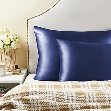 BEDELITE Satin Pillowcase for Hair and Skin, Super Soft and Cooling Similar to Silk Pillow Cases 2 Pack with Envelope Closure, Gift for Women Men(13"x18" Toddler Size, Navy) - Image 7