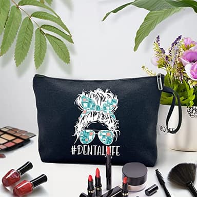 ZHANTUONE Dental Life Cosmetic Bag，Dental Hygienist Gifts， The Best Birthday Gift for Dentists，For Women Dental Hygienist Makeup Bag，Dental Hygienist Student Gifts，Funny Dentists Gift - Image 4