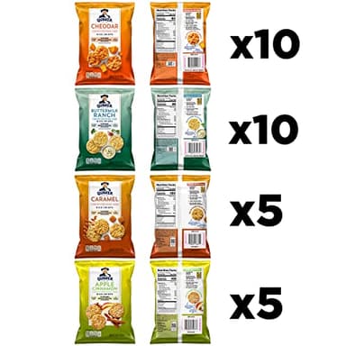 Quaker Rice Crisps, Gluten Free, 4 Flavor Sweet and Savory Variety Mix, Single Serve, 30 count - Image 3