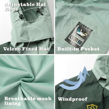 GIISAM Rain Jacket Womens Waterproof with Hood, Lightweight Rain Jackets Packable Raincoat Windbreaker Coat for Women - Image 5