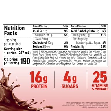 BOOST Glucose Control Ready to Drink Nutritional Drinks with Extra Nutrient Support Drink, Rich Chocolate, 8 Fl Oz, Pack of 24 - Image 6