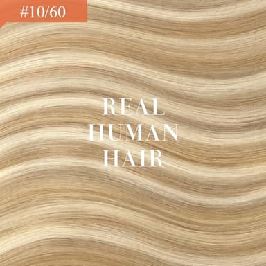 Sunny Wire Hair Extensions Real Human Hair Fish Line Human Hair Extensions Invisible Wire Extensions Lightest Brown with Platinum Blonde Highlights #P10/60 14 Inch - Image 7
