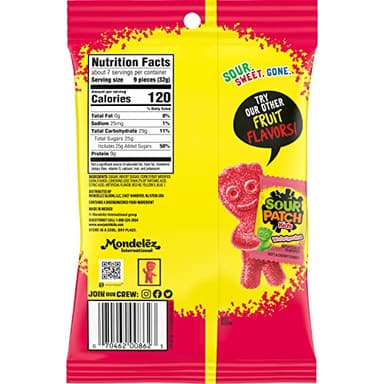 SOUR PATCH KIDS Strawberry Soft & Chewy Candy, Bulk Candy, 12-8 oz Bags - Image 3