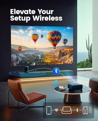 [Auto Focus/4K Support] Projector with WiFi 6 and Bluetooth 5.2, 700ANSI Native 1080P Outdoor Movie Projector, WiMiUS P62 Auto 6D Keystone & 50% Zoom, Smart Home Projector for iOS/Android/TV Stick - Image 5
