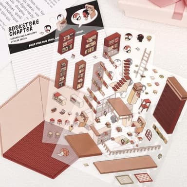 DIY 3D House Stickers Scene, 28 Set Fun DIY Sticker Therapy,Make Your Own Cute 3D Miniature Stickers Scene Sticker for Adult Kids for Relief Stress Pass The Time - Image 6