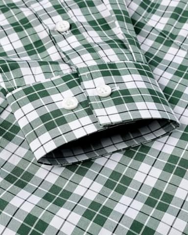 Alimens & Gentle Men's Plaid Button Down Shirts Cotton Long Sleeve Dress Shirts Regular Fit Gingham Shirts - Image 4