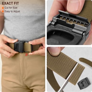 BULLIANT Tactical Belt for Men, Men Stretch Nylon Web Gift Belt 1.5"-Hiking Rigger Military Work-Quick Release(Wood Thrush,28"-32" Waist Adjustable) - Image 5