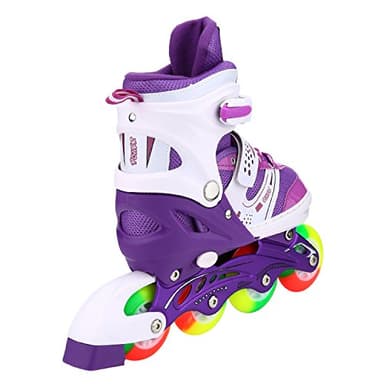 Kids Adjustable Flashing Inline Skates for Boys Girls and Adults with Full Light Up Wheels, Outdoor Roller Skates for Kids Beginner Ages 6-8-12-14, Men and Women - Image 7