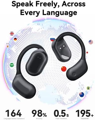 AI Translation Earbuds Real Time B0F4D39G13 for Travel Business Meeting, Black - Image 5