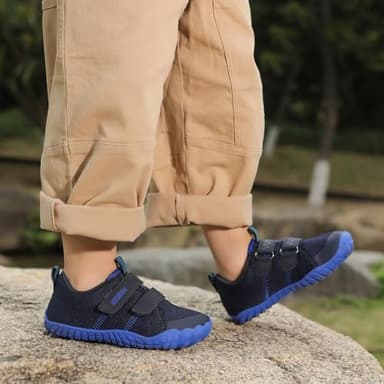 KUBUA Kids Sneakers Toddler Boys Girls Barefoot Shoes Naturally Minimalist Zero Drop Walking Shoes for Outdoor Sports Tennis Running Training Athletic A Blue 7 Toddler - Image 8