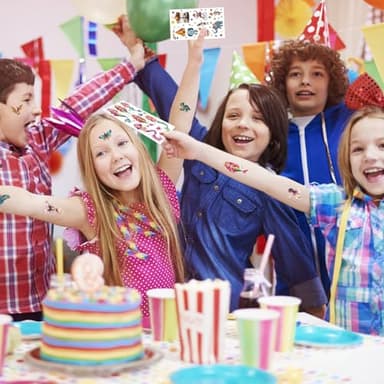 Keikihipa Tattoos for Kids, 350+ Mixed Styles (37 Sheets) Temporary Tattoos Stickers Set Gift for Girls and Boys, Space Dinosaur Animals Butterfly Tattoos for Kids Birthday Party Supplies - Image 6