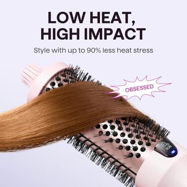 Wavytalk Thermal Brush, Blowout Boost 1.5 inch Heated Round Brush for Blowout Look, Dual Voltage, Pink, Sakura, Tourmaline Ceramic, Negative Ion Technology, 5 Temperature Settings, Less Damage - Image 6