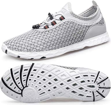 DOUSSPRT Women's Water Shoes Quick Drying Sports Aqua Shoes Grey Size 8.5 - Image 1