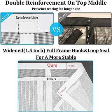Upgraded Magnetic Screen Door Thicker 250g/m² Reinforced Mesh,36 Longer Magnets, Retractable Screen Door Mesh Magnetic Closure for Single Front Door - Image 7