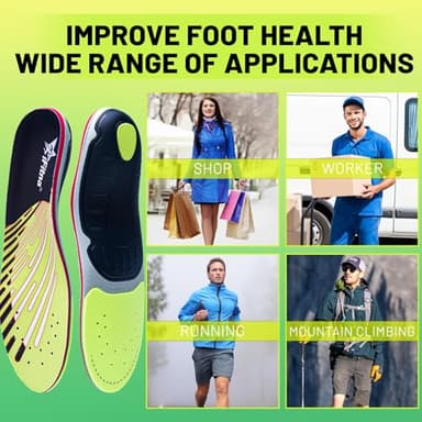 IFITNA High Arch Support Relief Pain Plantar Fasciitis Insoles Shoe Inserts for Men & Women Shock Absorb Cushion Heel,Work Boot Insole Standing All Day,Size 9 - Image 6