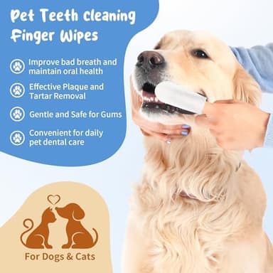 RWT Dog Teeth Cleaning Wipes, 60 Count – Reduces Plaque and Tartar, Freshens Breath, Disposable Pet Finger Wipes for Dogs & Cats Toothbrush Gentle Dental Care - Image 4