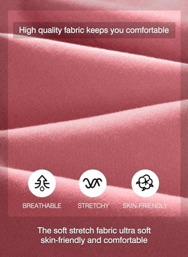 JMIERR Mens Casual Joggers Pants - Cotton Drawstring Chino Cargo Pants Twill Track Jogging Sweatpants with Pockets, M, Peach Blossom - Image 4