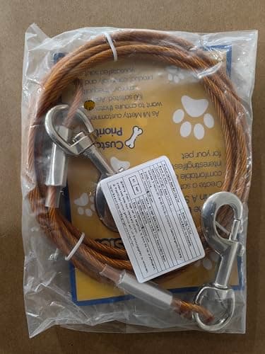 Mi Metty Dog Tie Out Cable,50ft Dog Lead-Heavy Duty Tie Out Cable for for Large Dogs Up to 125lbs-Dog Chain for Yard-Outside Dogs Runner Tether Line - Image 8