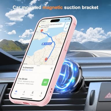 SKYLMW Compatible with iPhone 14 Pro Case with Invisible Magnetic O-Ring Stand Military-Grade Translucent Case for iPhone 14 Pro 6.1" [Compatible with MagSafe][Great Grip Feeling], Pink - Image 4