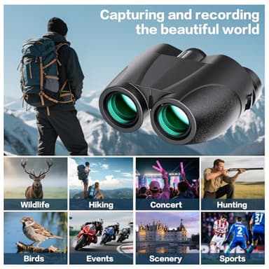 20x25 Compact Binoculars for Adults and Kids, High Power Adults Binoculars with Low Light Vision for Bird Watching, Outdoor Hunting, Travel, Concert - Image 7