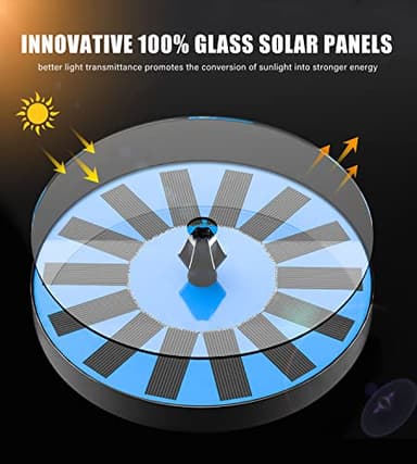 GAIZERL Solar Fountain Bird Bath Fountains Upgraded 100% Glass Panel, Solar Powered Water Fountain Pump with 8 Nozzle & 4 Fixer for Garden, Pond, Pool, Patio, Outdoor - No Battery Needed - Image 2