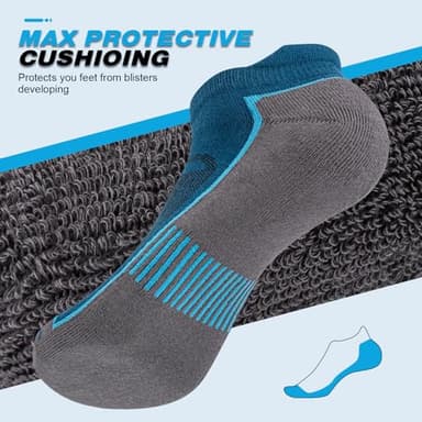 Cirorld Mens Ankle Running Socks, Athletic Cushioned Low Cut Moisture Wicking Cotton Short Sports Socks, 6 Pairs - Image 5