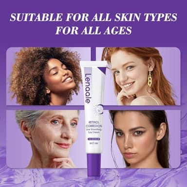 Eye Cream, Retinol Eye Cream for Dark Circles, Puffiness Anti Aging, With Hyaluronic Acid, Peptides, Caffeine Reduces Bags, Smooths Wrinkles & Fine Lines, Dark Circles Under Eye Treatment - Image 3