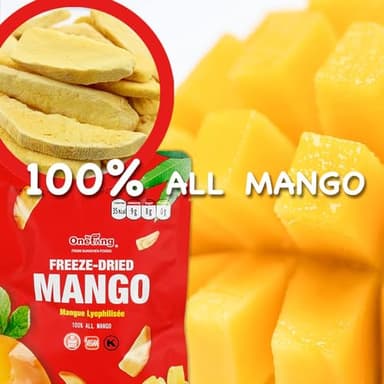ONETANG Freeze-Dried Fruit Mango Chips, 10 Pack Single-Serve Pack, Non GMO, Kosher, No Add Sugar, Gluten free, Vegan, Holiday Gifts, Healthy Snack 0.35 Ounce - Image 4