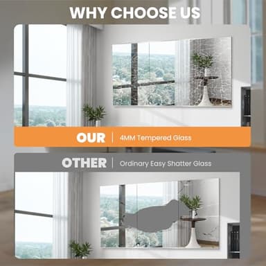 pertetey Home Gym Mirror, 71X32 Inch(Each)-2Pack Large Frameless Tempered Glass Full Body Wall Mounted Mirror for Gym, Yoga, Exercise, Dance Studio - Image 3