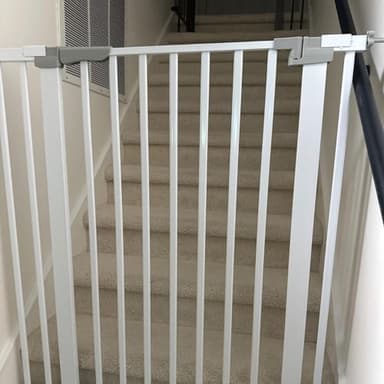 41 Inch Tall Baby Gate Auto Close Dog Gate Adjustable 29.92"-43.71" Wide Pressure Mounted Walk Through Swing Pet Gate for Doorways (White, 29.92"-43.71" Wide) - Image 8