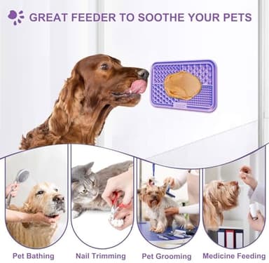 Azyh Licking Mat for Dogs & Cats 2 Pack, Slow Feeder Lick Pat for Large Dogs and Puppies, Anxiety Relief Dog Toys Feeding Mat for Butter Yogurt Peanut, Pets Bathing Grooming Training Mat (9.9'' × 6'') - Image 5