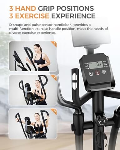 pooboo Elliptical Machine, Elliptical Exercise Machine with 16-Level Resistance& Hyper-Quiet Magnetic Driving System, Elliptical Machine for home with LCD Monitor&15.5IN Stride, 350LBS Weight Capacity - Image 2
