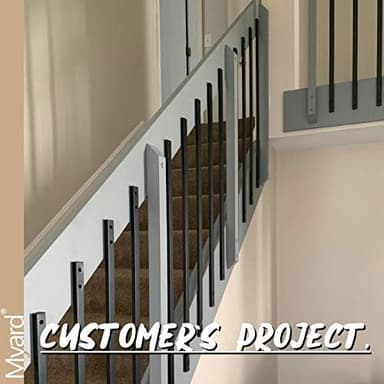 Myard 38 Inches Grooved Traditional Rectangle Aluminum Deck Balusters Furniture with Screws for Wood Composite Facemount Railing, Classic Geometric Style (50-Pack, Matte Black - Image 6