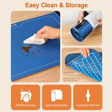 YCDYCD Electric Warming Mat for Food: Adjustable 9-Level Temperature & 1-6H Timer - Silicone Heating Tray for Kitchen Countertop, Buffets, Travel/Party Gatherings - Image 2