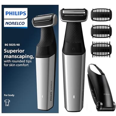 Philips Bodygroom Series 5000, Showerproof Groin and Body Trimmer, Close and Comfortable Shave, Complete Body Grooming Including Back, 60 Min. Runtime, Model BG5025/40 - Image 1