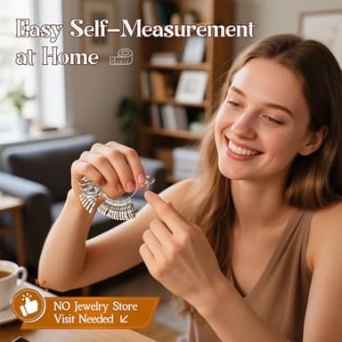 Ring Sizer Measuring Tool, 3 Types, 27 Pcs Metal Ring Sizing Kit, US Sizes 0-13 with Half Size, 2 Pcs Plastic Finger Measurer for Men/Women, USA 1-17 with Magnified Glass - Image 7
