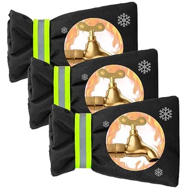 OYOUNGNI Outdoor Faucet Covers for Winter Freeze Protection, Waterproof Thickened Socks, Reusable Insulated Spigot Cover, 8.3" H x 5.9" W, 3 Pack Black - Image 1