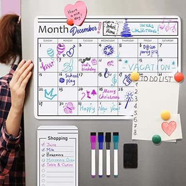 Amazon Basics Magnetic Dry Erase Whiteboard Calendar, 12" x 17", Includes 4 Markers And Eraser - Image 7