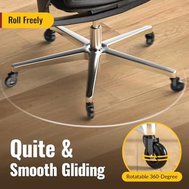 HOLKIE Office Chair Wheels Roller Blade Caster Replacement 11x22mm Black 3 Inch Desk for Office, Rubber Rolling Set of 5 for Hardwood Floors Gaming Chair Wheels Smooth & Silence Gliding - Image 8