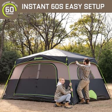 HINSTANT 4/6/8 Person Instant Tent, Waterproof Pop Up Tents for Camping with Rainfly, 60 Seconds Easy Setup, Automatic Cabin Tent for Family Camping with Expandable Carry Bag & Upgraded Ventilation - Image 5