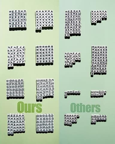 Deinduser 1064 Pieces Letter Beads - White Square Letter Beads for Bracelets - Acrylic Letter Beads for Jewelry Making - Bracelet Letter Beads - Alphabet Beads Black on White - Image 6