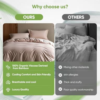 TWK Luxury Sheet Set, Genuine 100% Organic Viscose Derived from Bamboo, Cooling & Breathable, Silky Soft, Bedding Sheets & Pillowcases(Sand Queen(60 * 80 * 15)) - Image 6