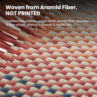 pitaka for S25 Ultra Case 6.9 Inch, Compatible with MagSafe, Slim & Light Samsung Galaxy S25 Ultra Case, 1500D Aramid Fiber Made [Tactile Woven - Sunset] - Image 3